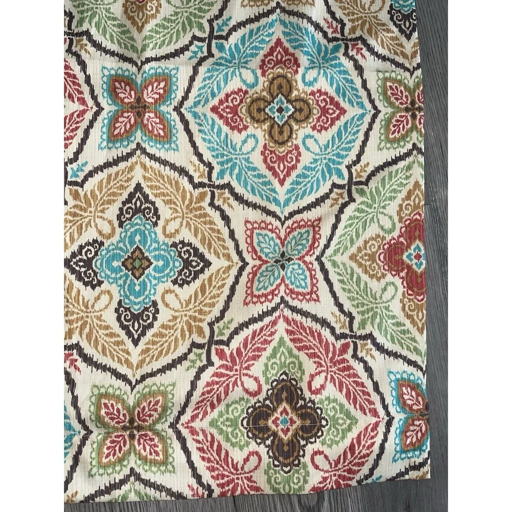 Pier 1 Medallion Design Curtain Panels (2) Colorful 9' X 50